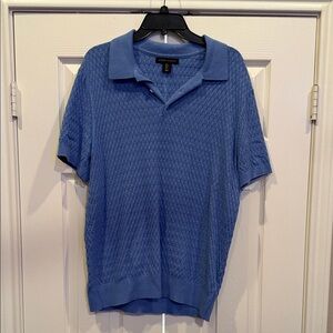 Steven Alan Textured Blue Polo Shirt